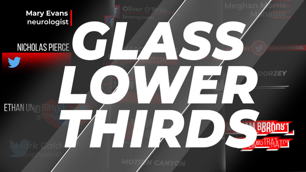 16个玻璃效果强调文本动态动画下三分之一素材库精选pr模板