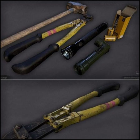 铁锤、断线钳剪刀五金工具素材之家精选3D模型