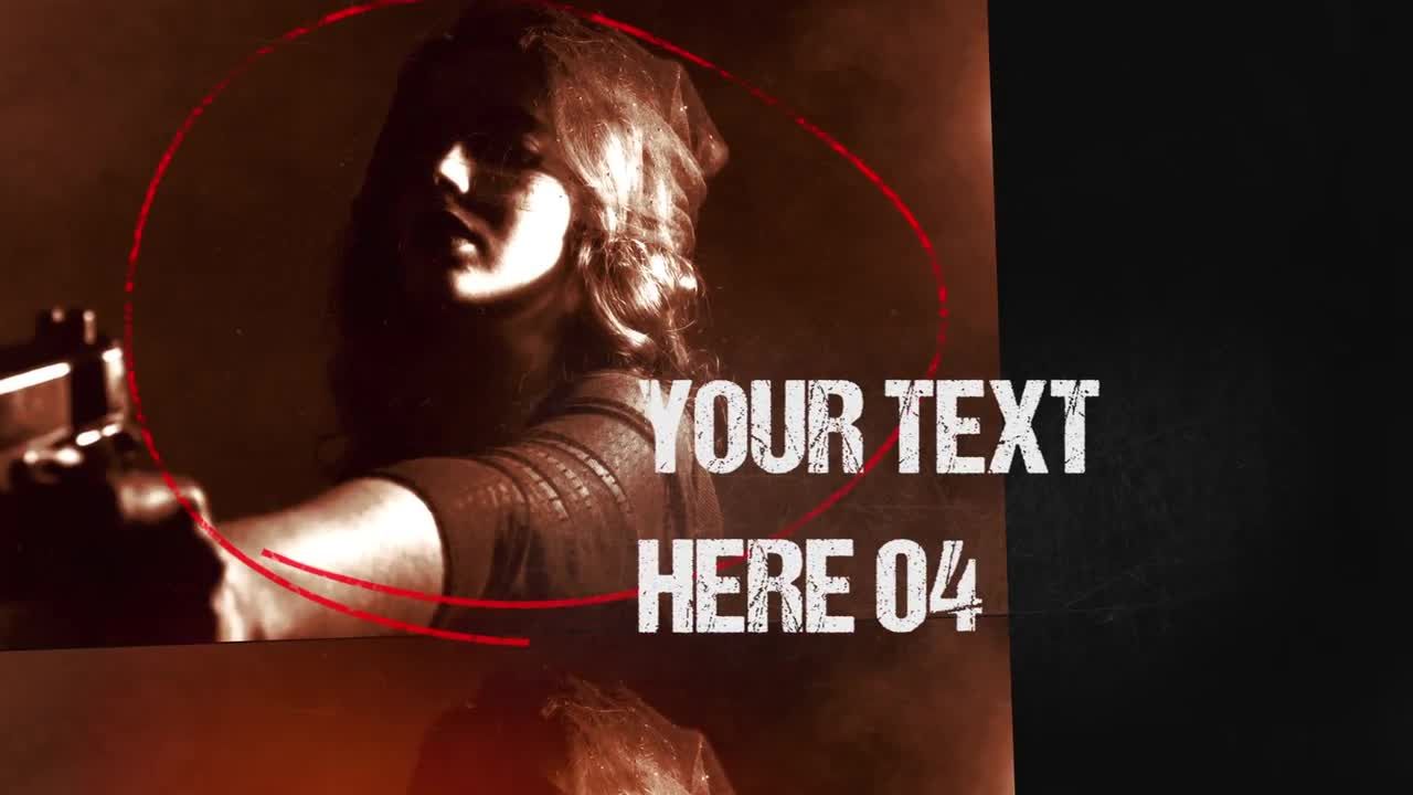 动态文本动画和时尚的过渡效果的超现代间谍模板