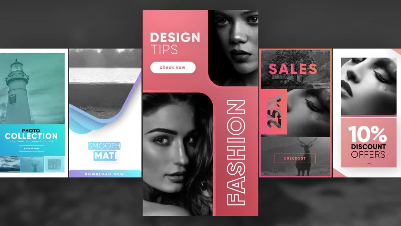 5个精心设计独特动画Instagram故事素材库精选AE模板v4