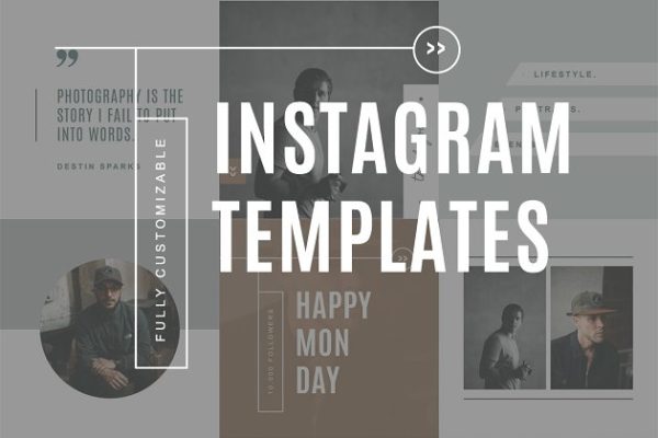 潮流爆表Ins社交媒体配图模板素材库精选 Instagram Templates for Social Media