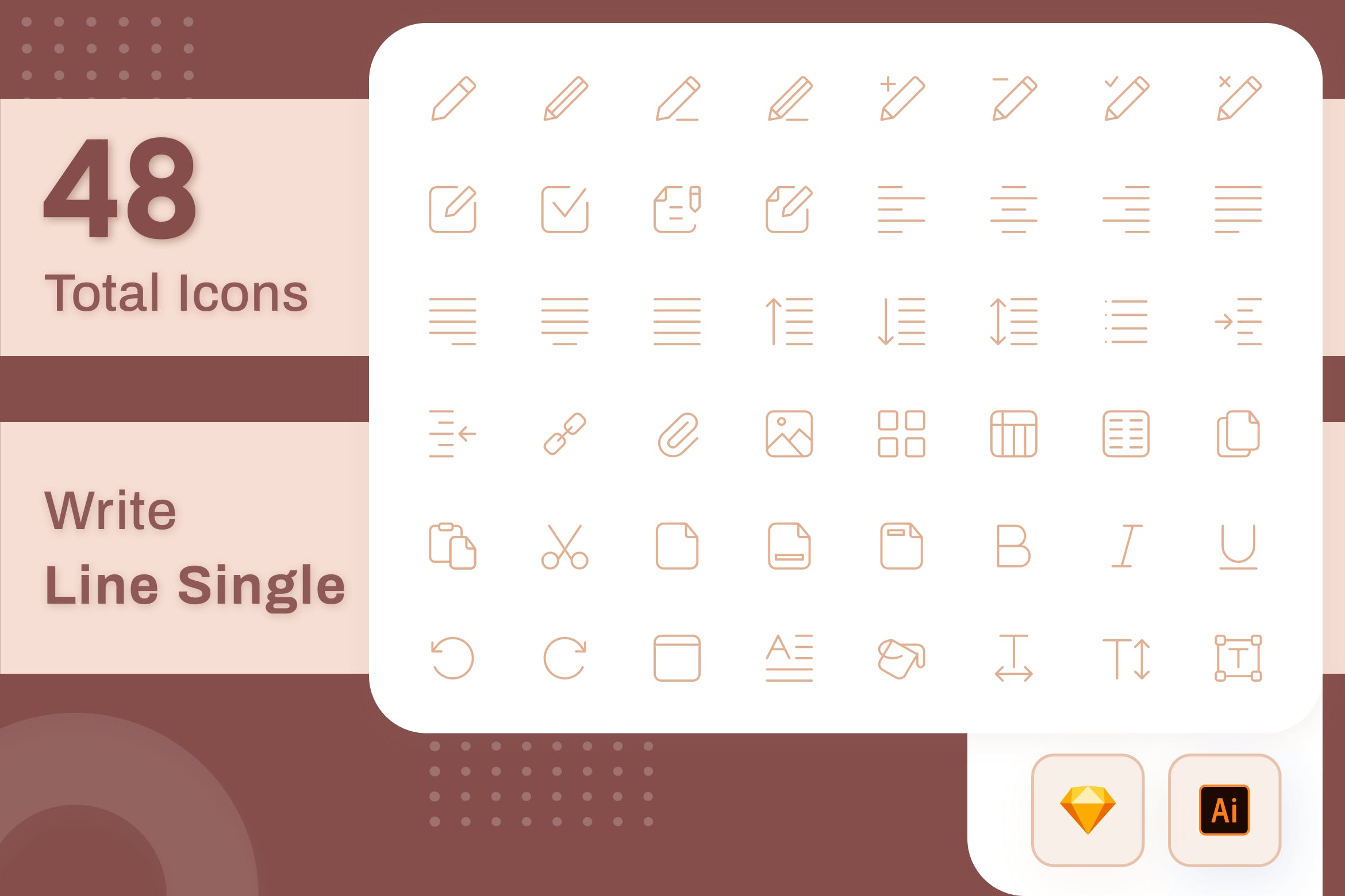Line Senja图标系列：编辑操作按钮矢量线性图标 Line Senja – Write插图