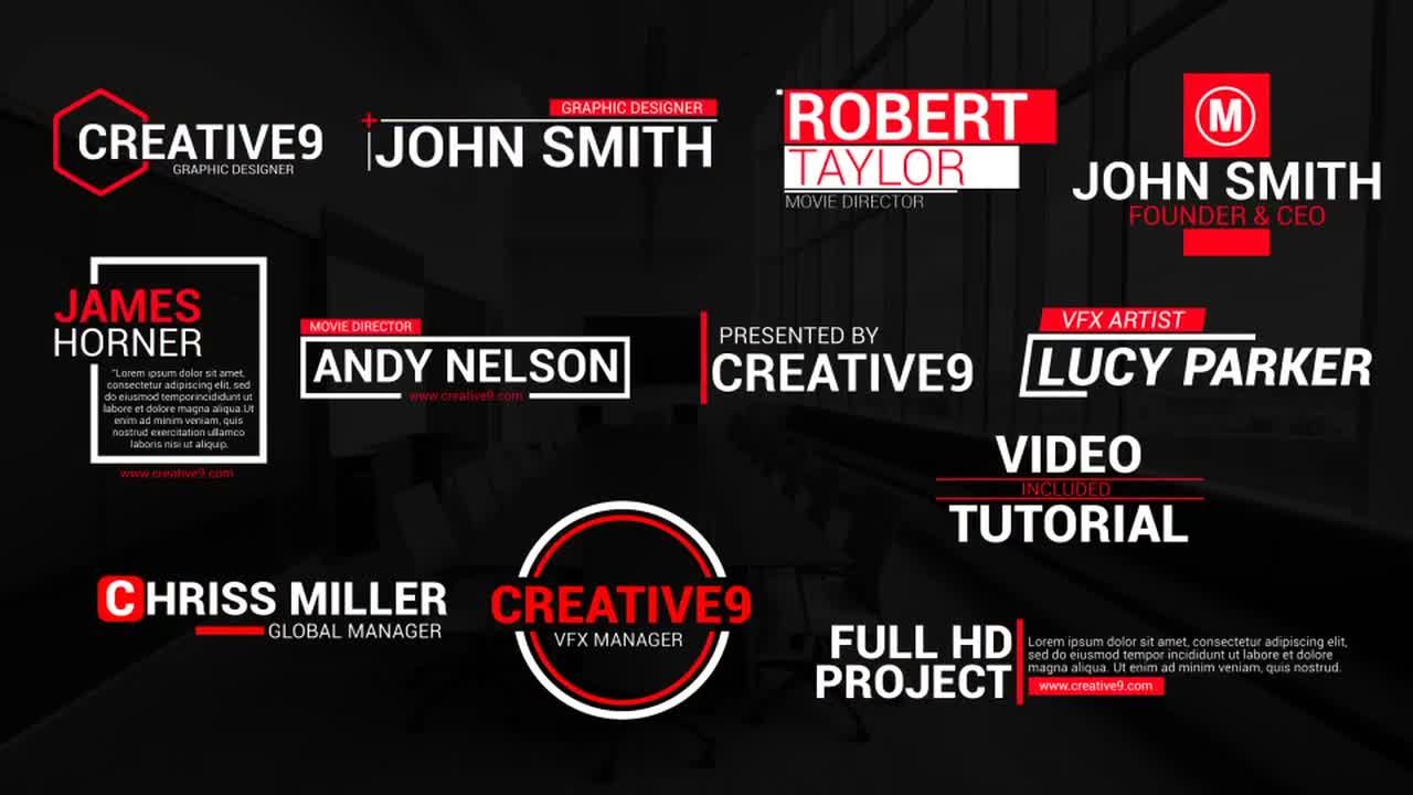 12个精彩的广告清洁全屏标题素材库精选AE模板