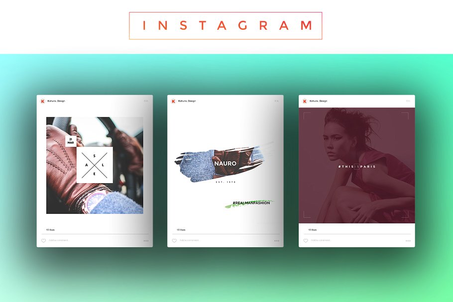 时尚服饰适用社交媒体贴图模板素材库精选 Social Media Pack插图(2)