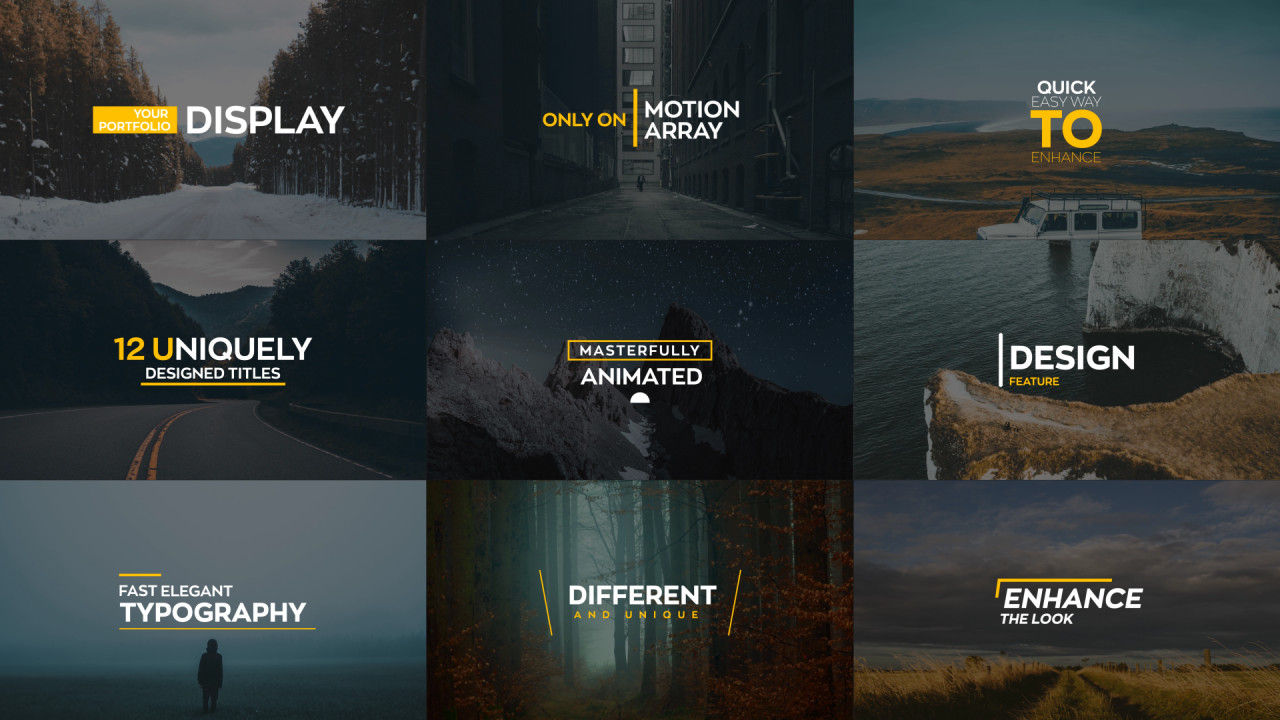 12个波浪印刷排版4K标题动画素材库精选AE模板