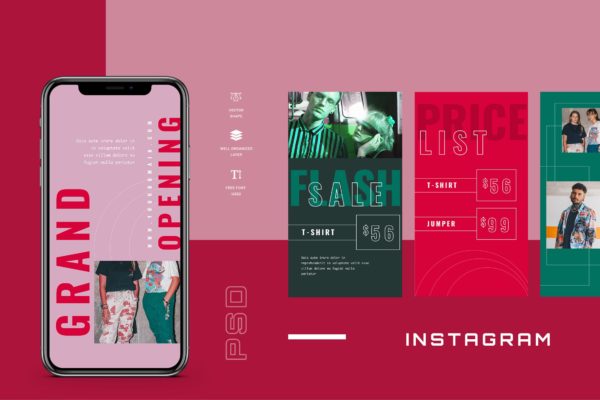 Instagram社交平台品牌故事设计模板素材库精选素材 Eighten – Instagram Stories – Social Media Kit