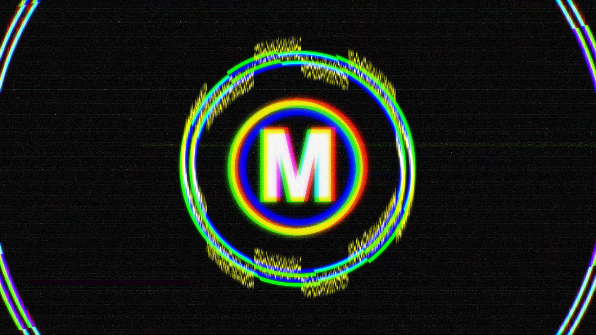 圆毛刺效果电影徽标显示素材库精选AE模板