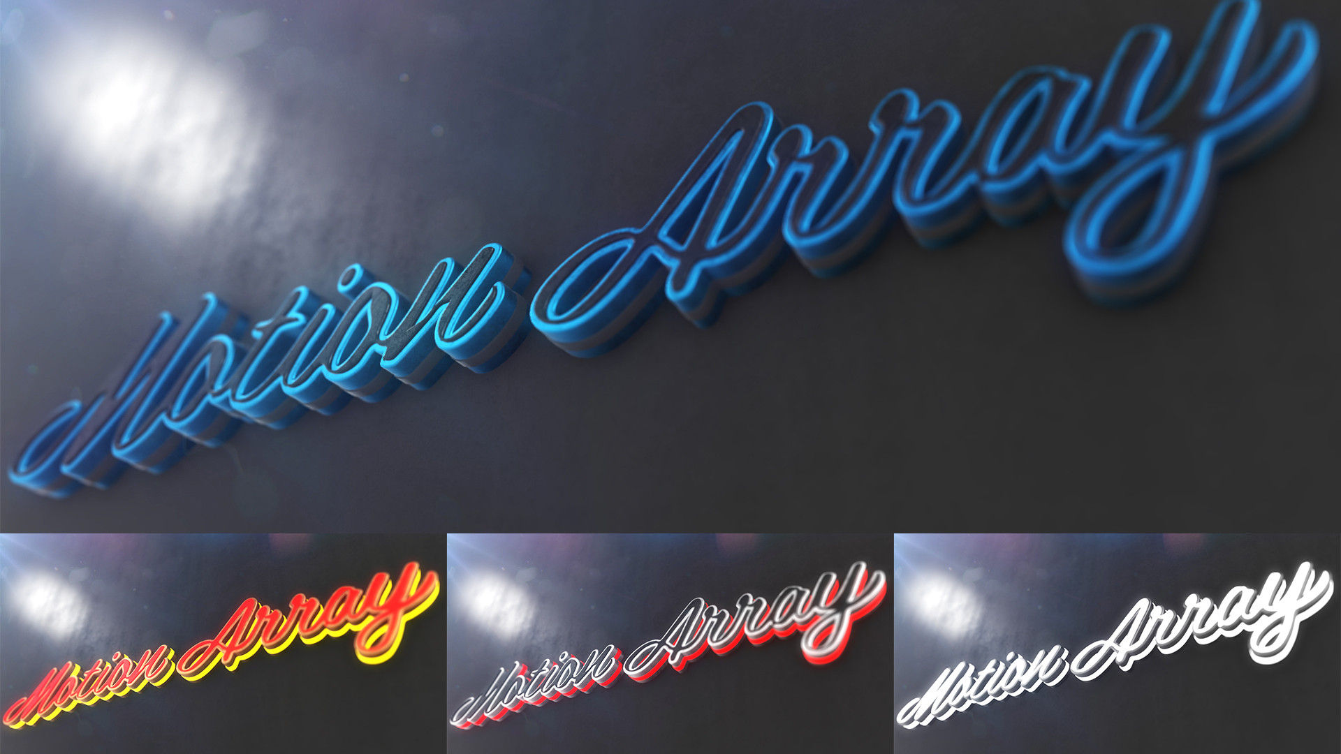 霓虹灯金属徽标展示素材库精选AE模板