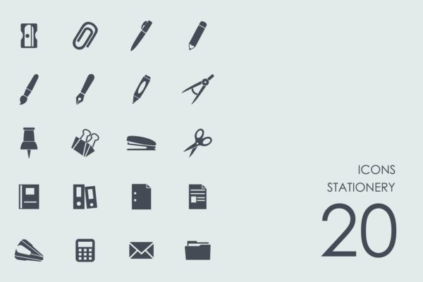 办公文具主题图标 Stationery icons