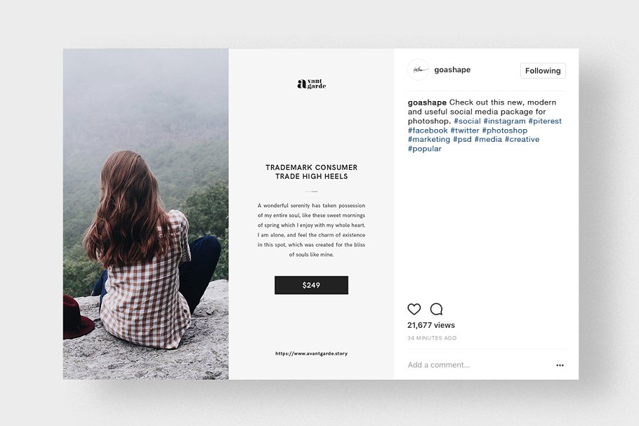 时尚风格社交媒体贴图PSD模板素材库精选 Stylish Social Media Pack插图(27)