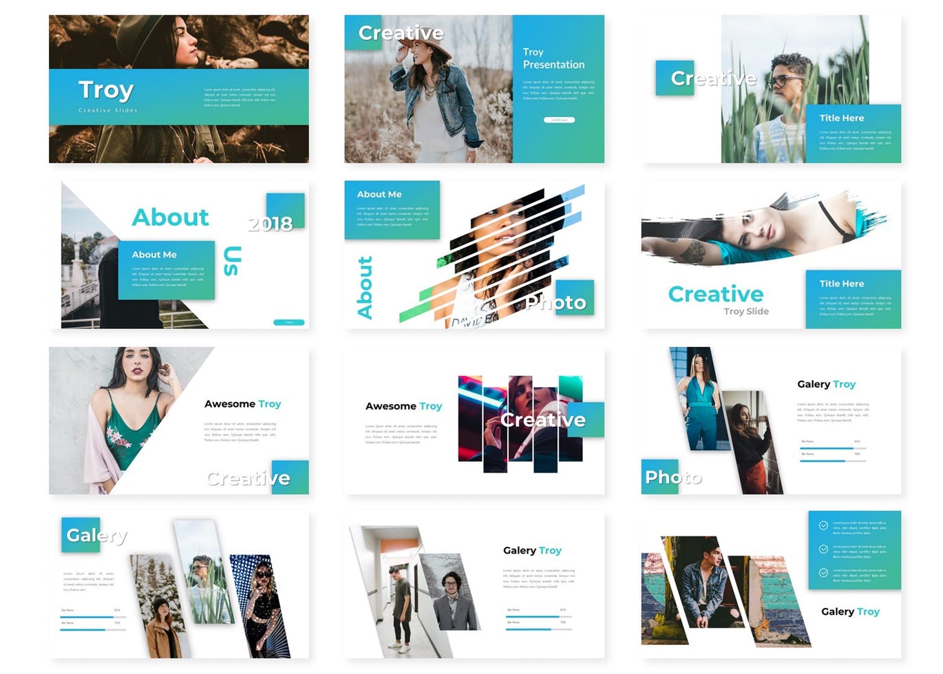 带有SWOT分析的高品质的时尚powerpoint幻灯片演示模板（pptx）插图(1)