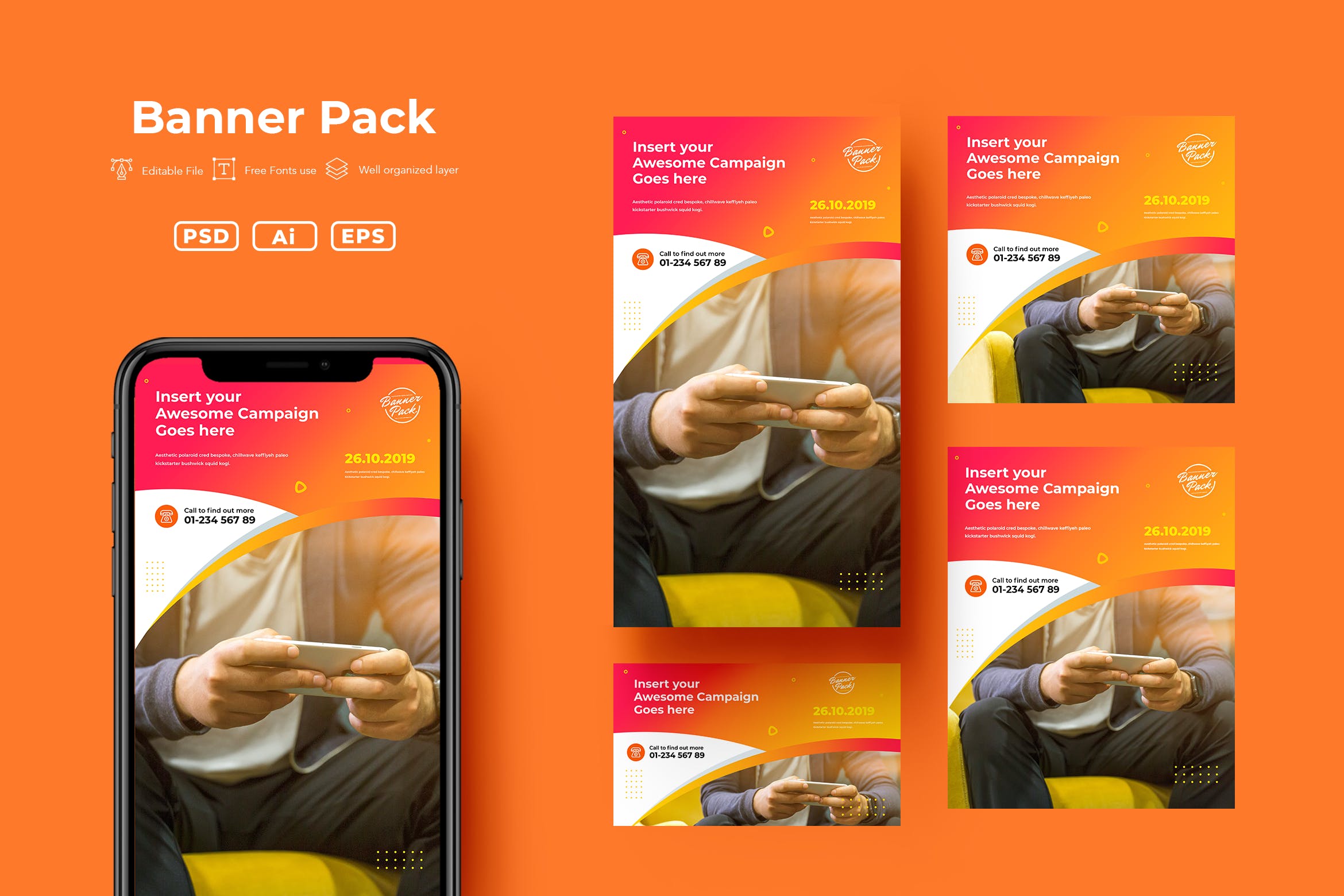 多尺寸高分辨率企业商务广告Banner图设计模板v15 ADL Banner Pack.v15插图