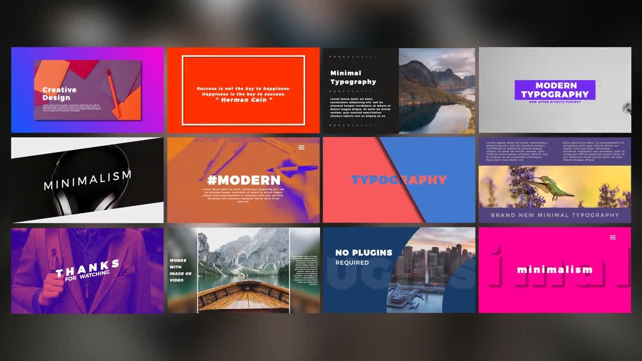 12个新鲜而富有创意的现代素材库精选AE模板