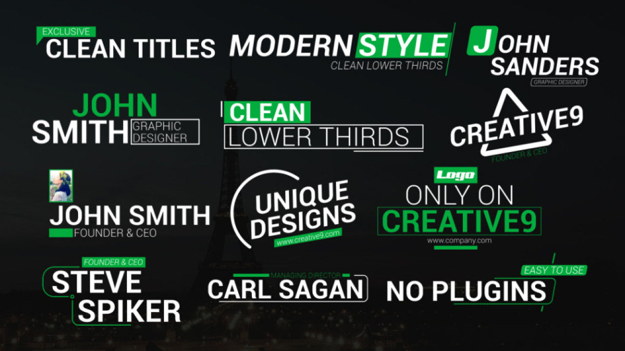 12个美观且具有动画效果的标题ae模板