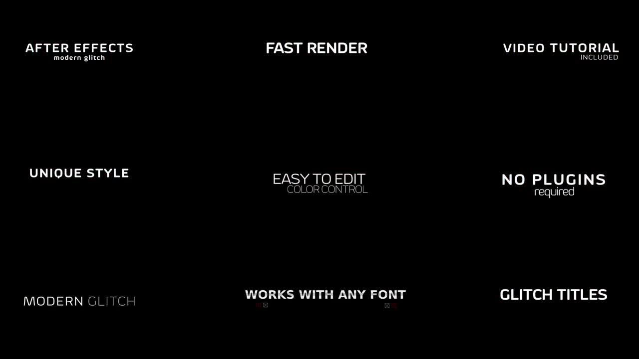 9个简洁独特时尚的全屏标题动画素材库精选AE模板