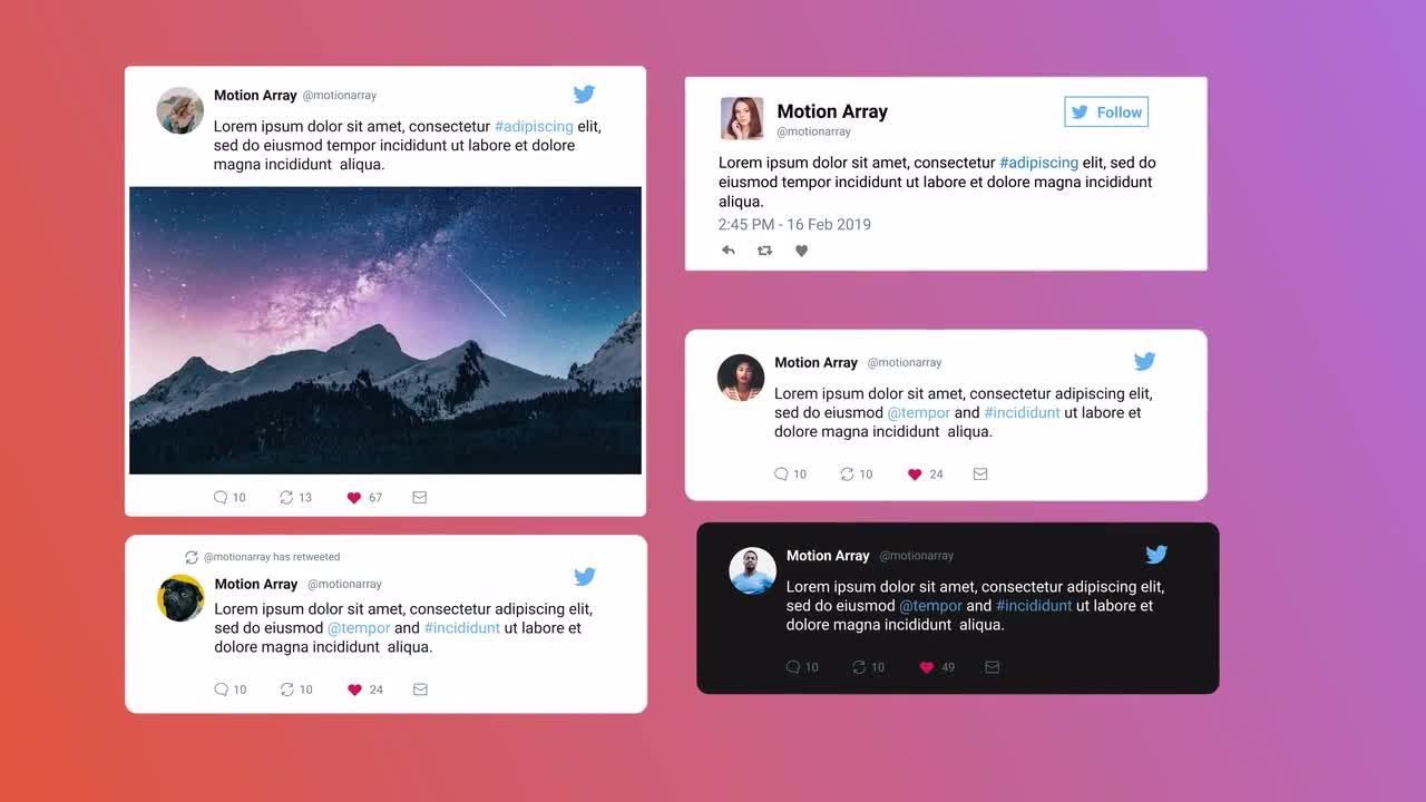 社交媒体动画素材AE视频模板