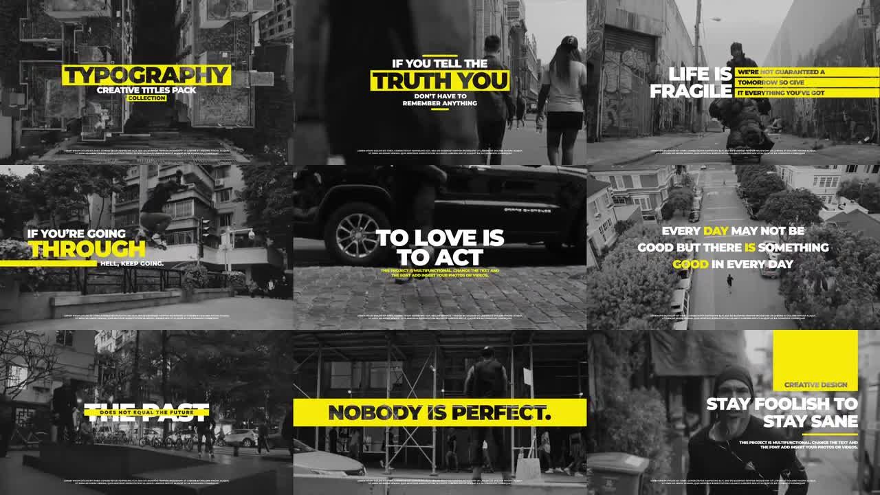 9个超大文字标题排版设计动画素材库精选AE模板