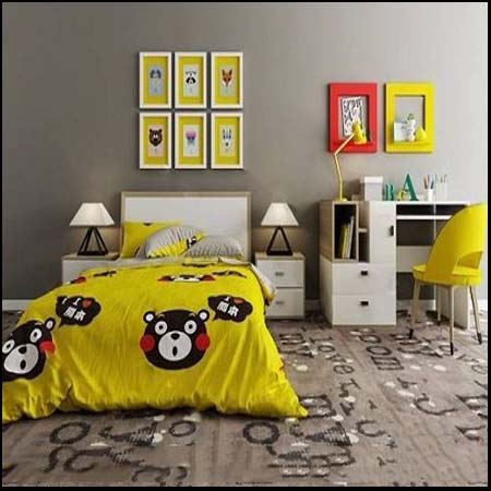 现代儿童床儿童卧室场景素材之家精选3D模型