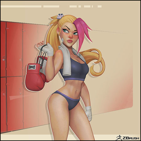 Fighter Pin-up卡通女性人物角色素材之家精选3D模型