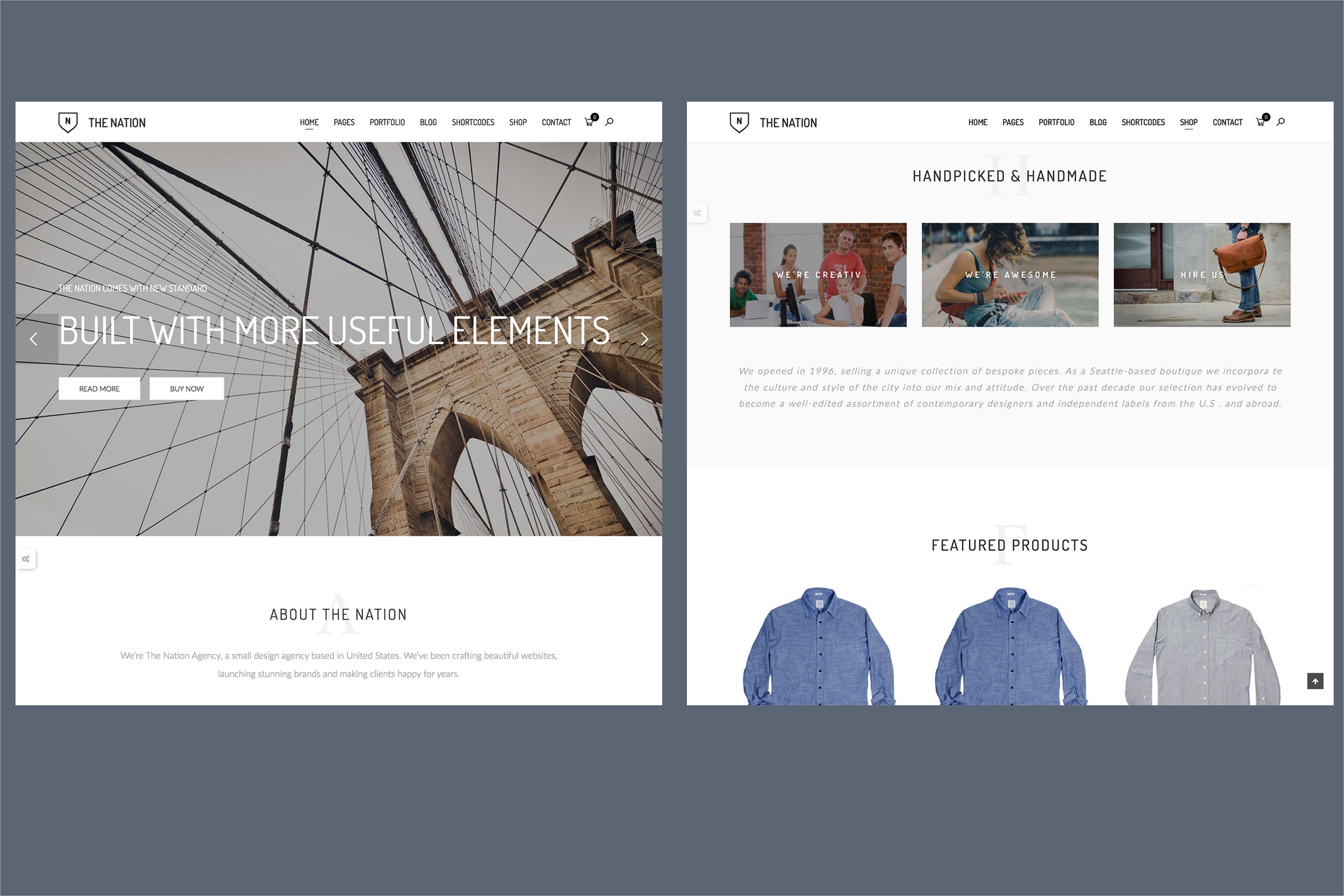 单页&多页品牌网站设计Drupal网站主题模板素材库精选 Nation – One & multi pages Drupal 8 theme插图