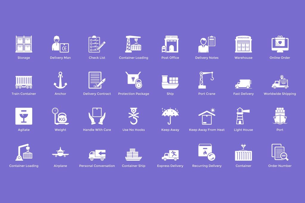 192枚物流行业矢量图标合集[AI，EPS，JPG，PSD，CSH，SVG，PNG]插图(1)