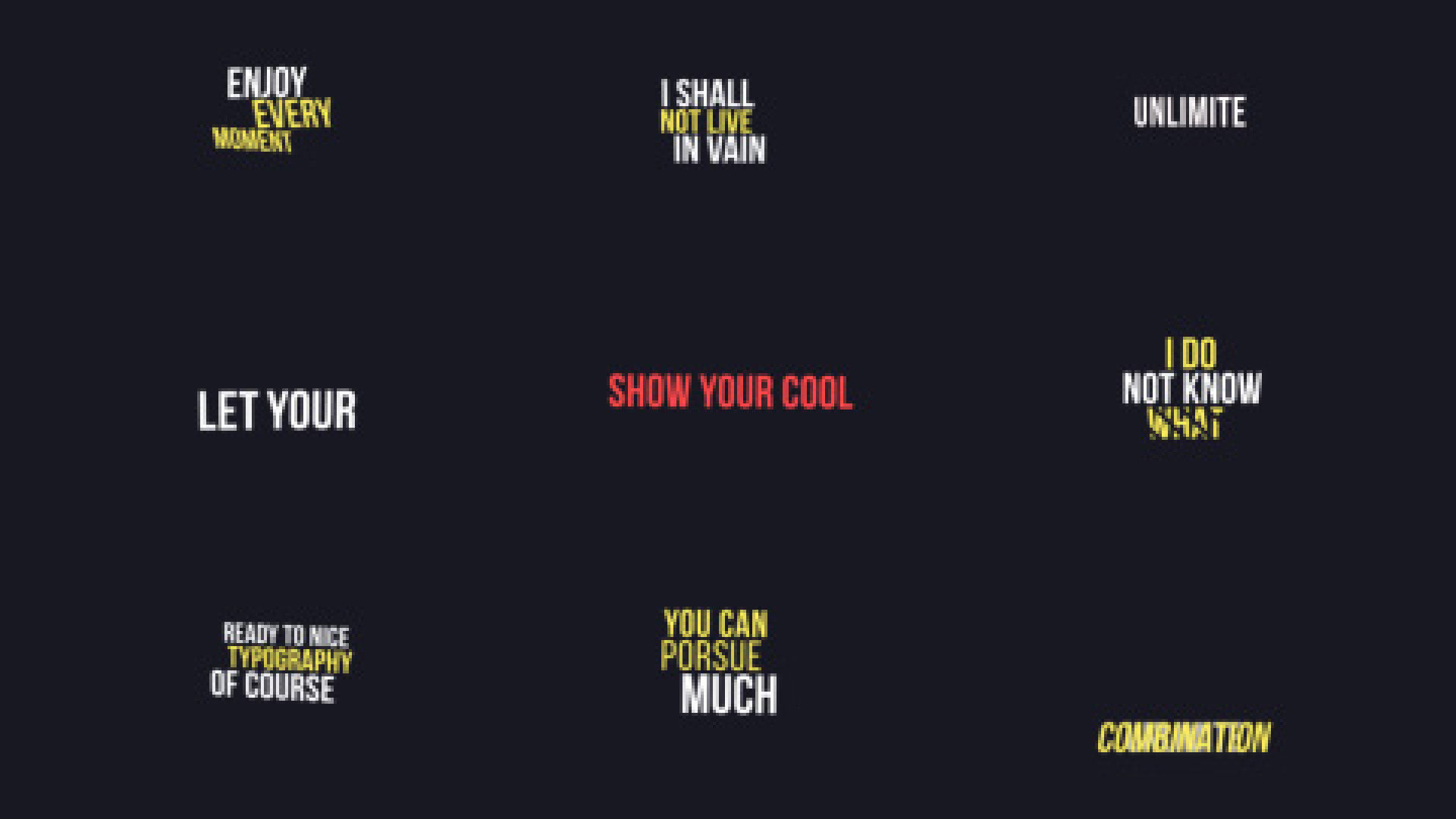 创造性动画的动力学排版标题素材库精选AE模板