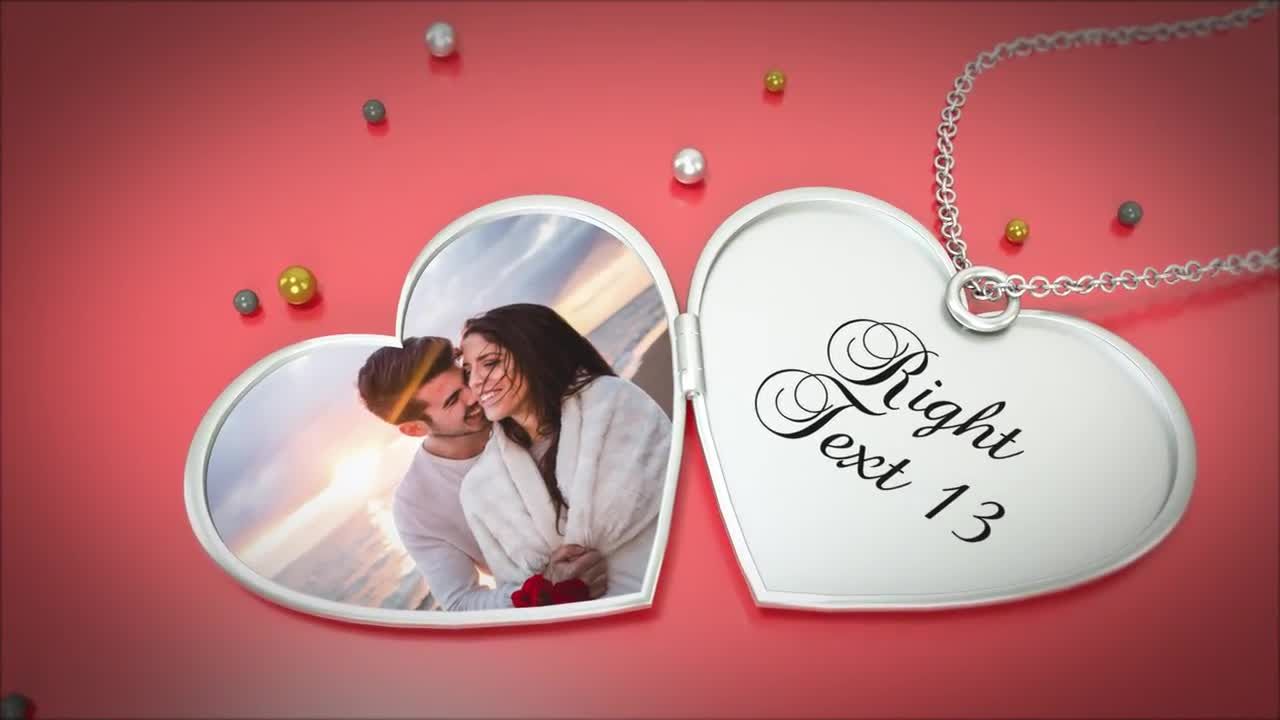 心形吊坠相片片头展示素材库精选AE模板