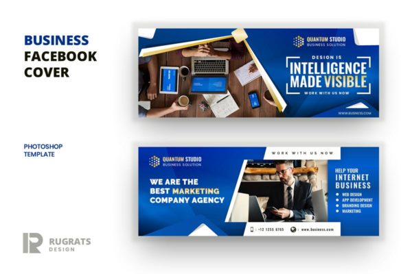 企业Facebook专业封面设计模板素材库精选 Business R6 Facebook Cover Template
