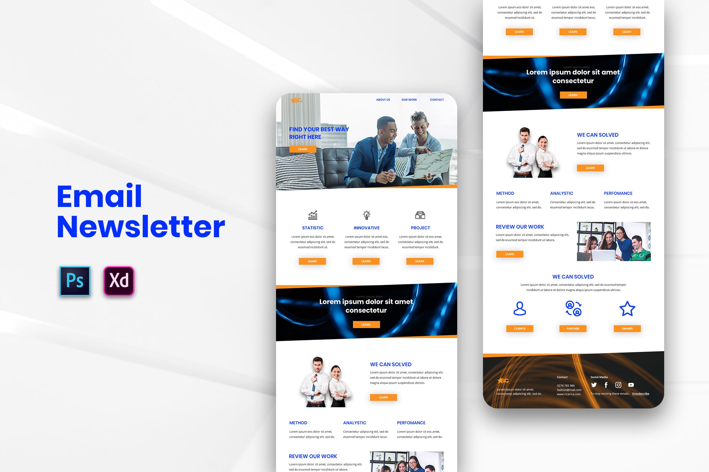 咨询服务公司企业推广EDM邮件营销模板下载 Email Newsletter插图