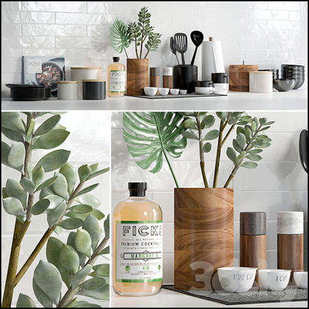 厨房用品碗碟装饰品素材之家精选3D模型