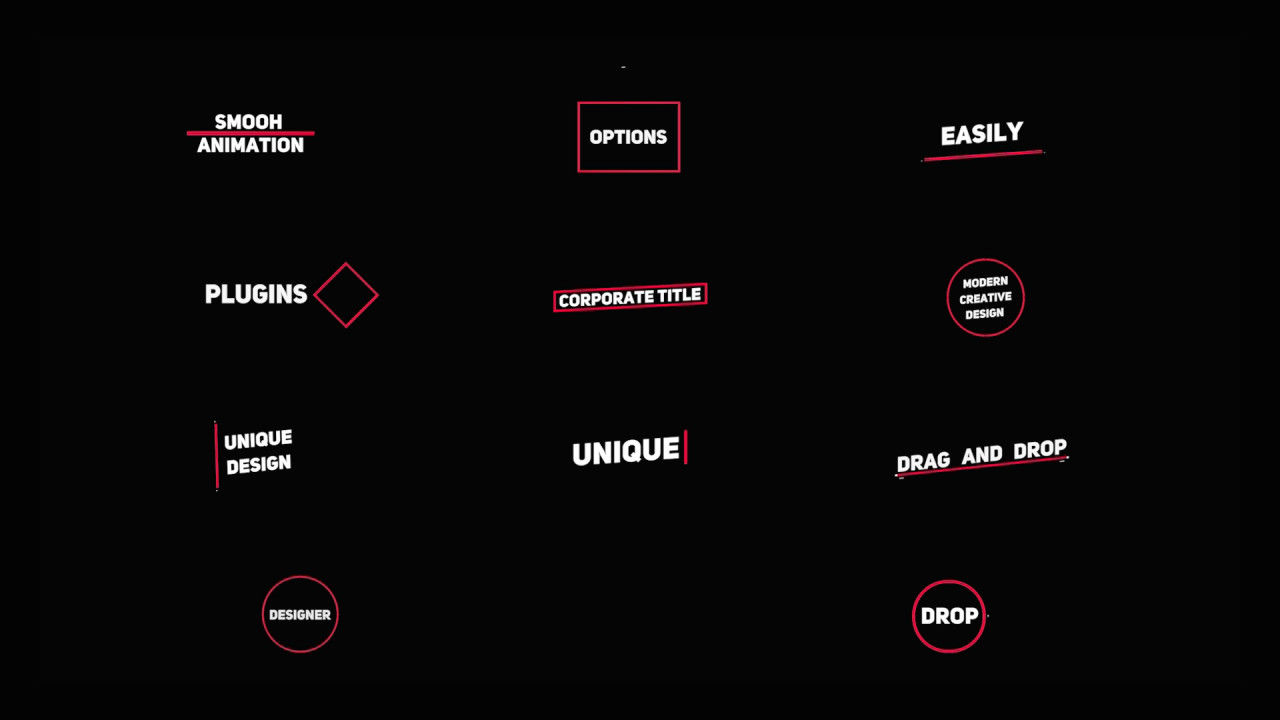 11个流畅简单创意全屏标题动画素材库推荐PR模板