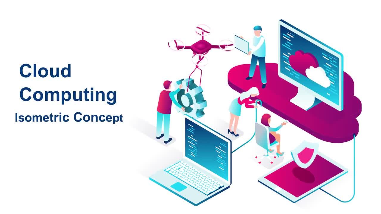 云计算-等距概念素材库精选AE模板