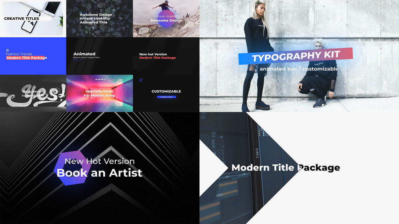 干净整洁的商业演示排版标题素材库推荐PR模板