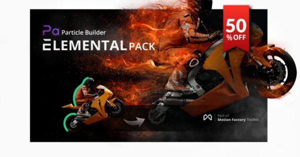 粒子生成器AE素材：火砂烟雾闪耀特定预设 Particle Builder | Elemental Pack: Fire Sand Smoke Sparkle Particular Presets