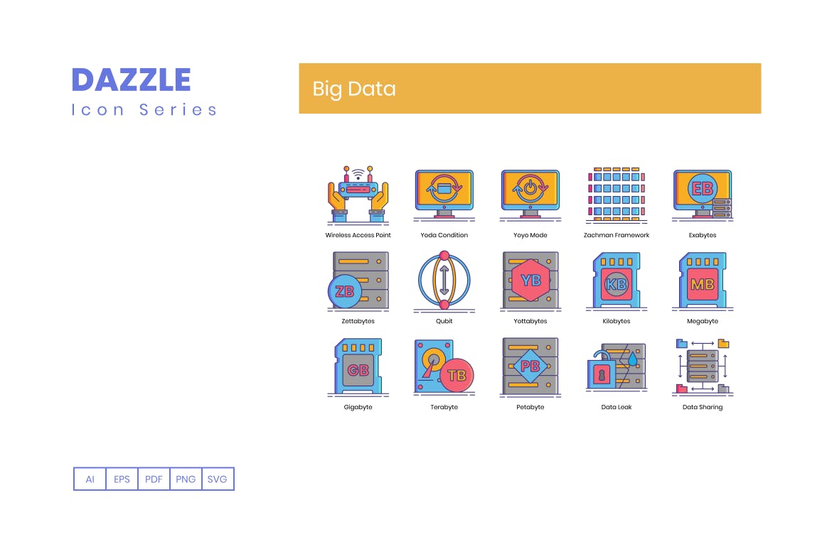 110枚大数据主题矢量素材库精选图标 Big Data Icons插图(6)