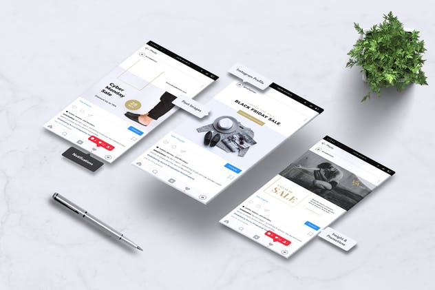 现代设计风格社交媒体新媒体文章版面设计模板素材库精选v1 Modern Social Media Kit Vol. 01插图(2)