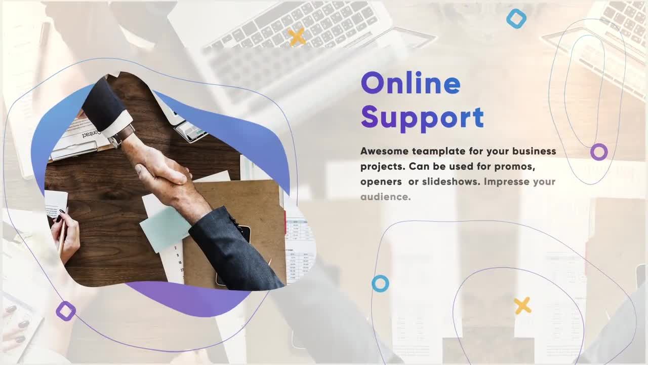 整洁的动态动画商业幻灯片ae模板