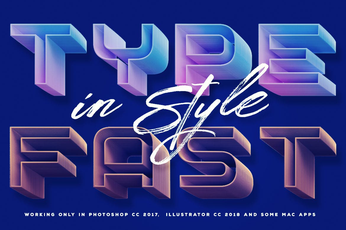 Ombre渐变色彩英文字体下载插图(2)