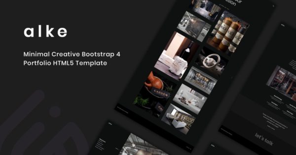 极简主义设计风格作品集HTML网站模板素材库精选 Alke – Minimal Creative Portfolio Template