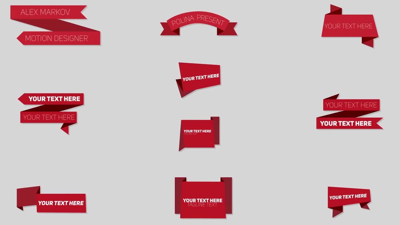 10种简洁创意的折叠纸样式文字动画素材库精选AE模板