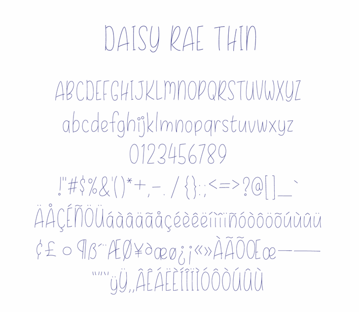Daisy Rae Thin font插图3