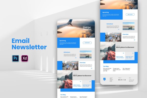 旅游公司旅行社推广EDM邮件模板素材库精选 Travel Email Newsletter