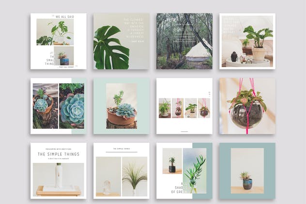 现代简洁风格多用途社交媒体贴图模板素材库精选 NATURALIS Social Media BUNDLE插图(3)