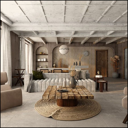 现代欧式客厅场景素材之家精选3D模型By Kha Vi