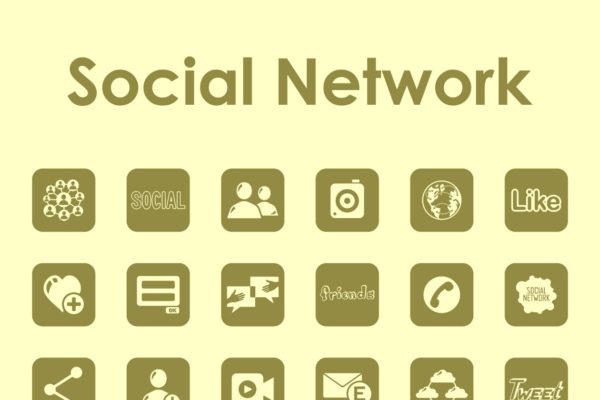 一组简单社交应用图标集 social network simple icons