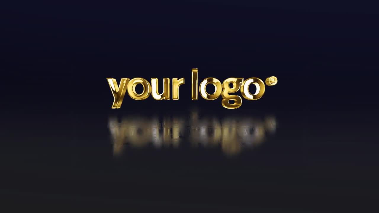 简单的3D金色徽标素材库精选AE模板