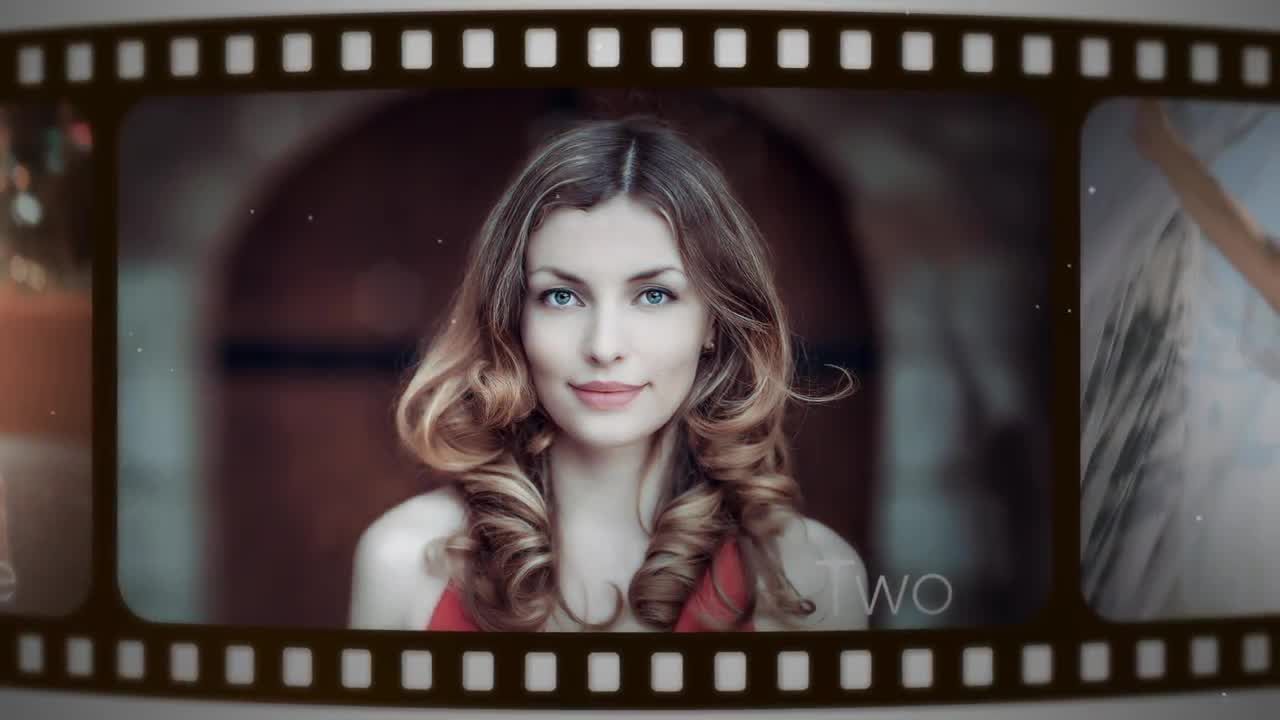 时尚电影胶片滚动循环展示素材库推荐PR模板