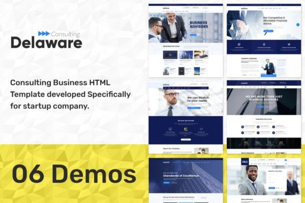 企业业务拓展网站HTML模板素材库精选 Delaware – Start up Business HTML Template