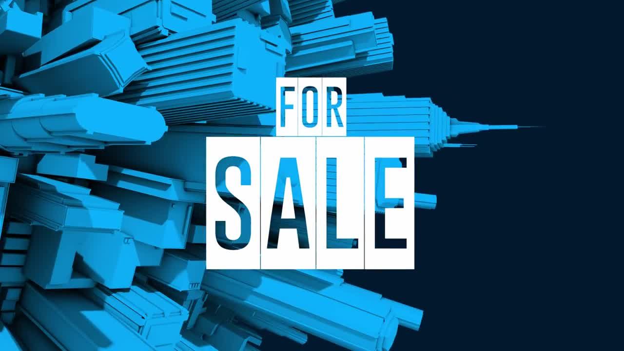 3D城市动态旋转促销活动logo片头素材库精选AE模板Real Estate Logo
