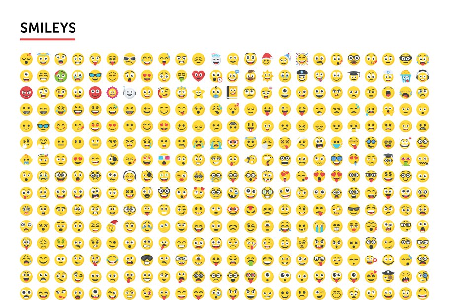 2500枚表情图标合集 2500 Emoji Icons Bundle插图(1)